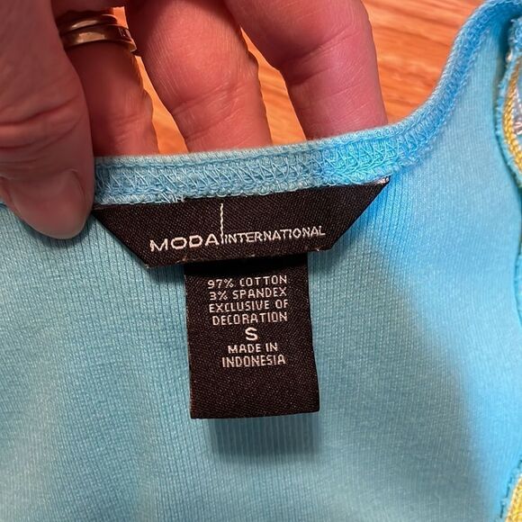 Sexy Moda Dress, Aqua Ribbed Knit Dress by Victoria’s Secret, Small - Picture 4 of 5